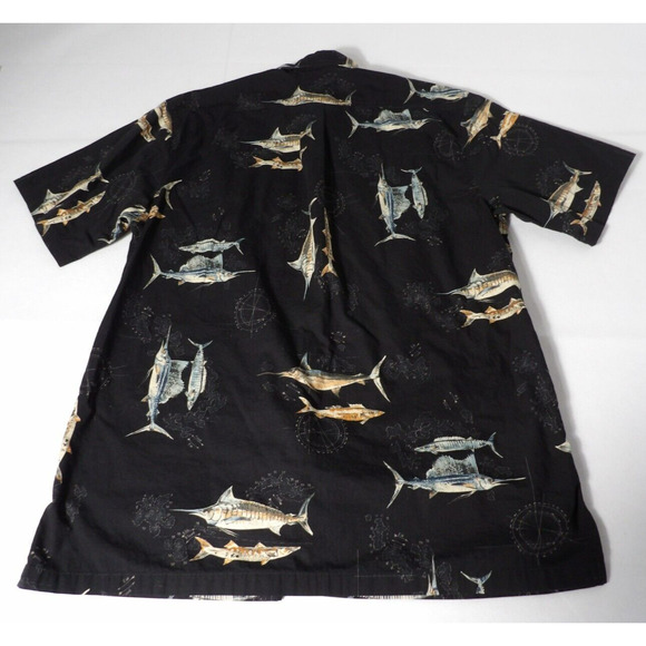 Hook & Tackle Shirt Mens Button Up XL Fish Trout Cotton Poplin Outdoors DadCore - Picture 8 of 8